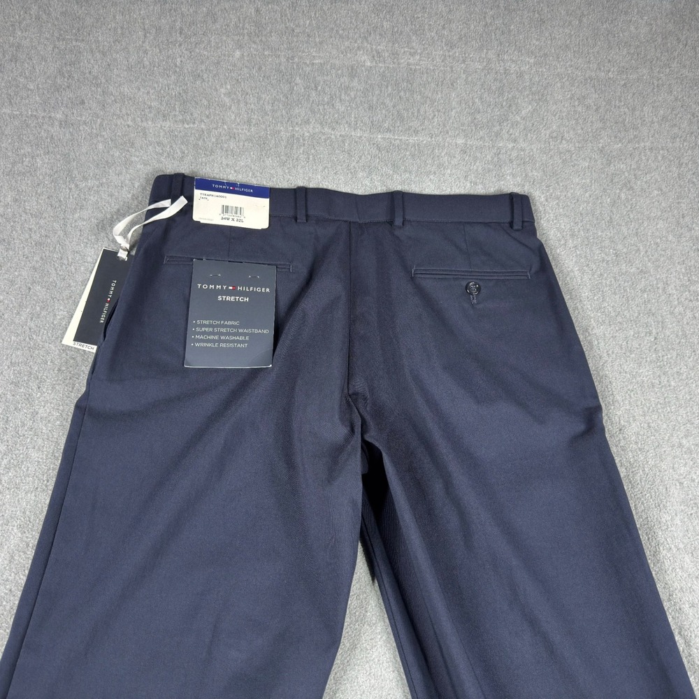 Tommy Hilfiger Stretch Dress Pants Mens 34x32 Blue New